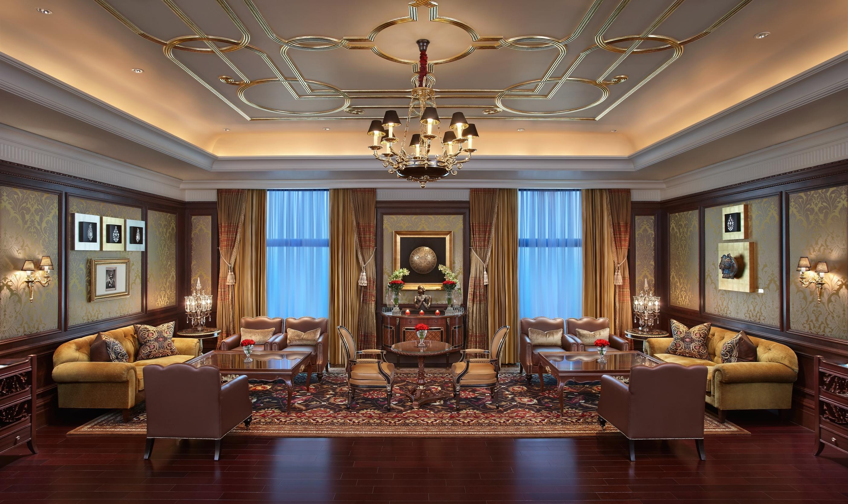 The Leela Palace New Delhi Room photo 3D rendering of a living room